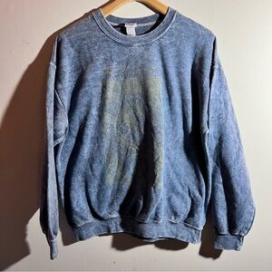 Vintage Junk Food Clothing Crewneck Size Medium Comfy Blue Fall Sweater Y2K Vibe